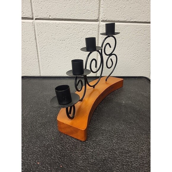 Abbey Press Metal & Wood Tabletop Candelabra Decor Christmas Easter Tapers 10×9 - Picture 2 of 8